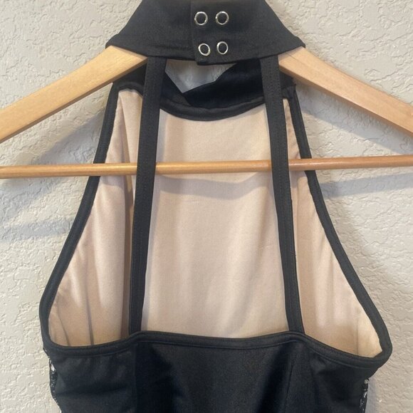 Black Jazz/Tap/Contemporary Dance Costume Weissman Sequins Lace Size XLC - Picture 6 of 10